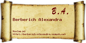 Berberich Alexandra névjegykártya